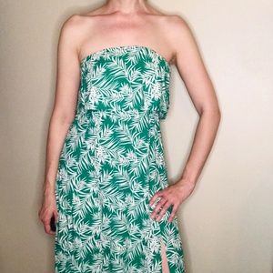 Japna Strapless Maxi Palm Dress Size Small